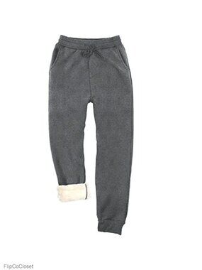 Fleece Lined Joggers Sherpa Sweatpants Athletic Winter Pants